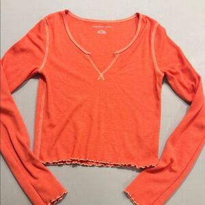 American Eagle Women’s Orange Knit Top Size Small